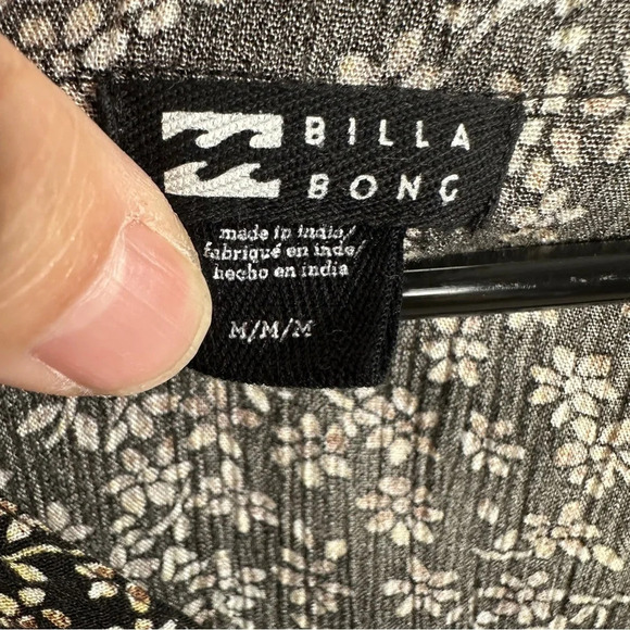 Billabong "On the Way" babydoll dress in off black, size M, crinkle, flowy - Picture 5 of 13